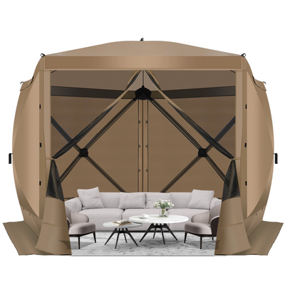 HOTEEL 6x6 ft Pop Up Gazebo Screen House Tent for Camping with 3 Sidewalls and Mosquito Netting, Waterproof, UV Resistant, Portable Carry Bag, for Outdoor Camping, Lawn and Backyard, Blue