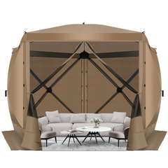 HOTEEL 6x6 ft Pop Up Gazebo Screen House Tent for Camping with 3 Sidewalls and Mosquito Netting, Waterproof, UV Resistant, Portable Carry Bag, for Outdoor Camping, Lawn and Backyard, Blue