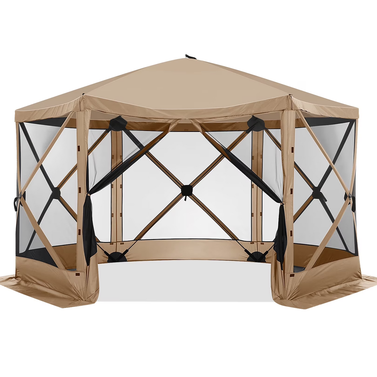 HOTEEL 10x10 ft Pop Up Gazebo Screen House Tent for Camping with 3 Sidewalls and Mosquito Netting, Waterproof, UV Resistant, Portable Carry Bag, for Outdoor Camping, Lawn and Backyard, Blue