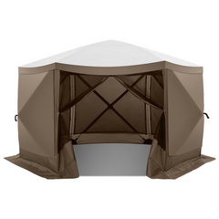 HOTEEL 6x6 ft Pop Up Gazebo Screen House Tent for Camping with 3 Sidewalls and Mosquito Netting, Waterproof, UV Resistant, Portable Carry Bag, for Outdoor Camping, Lawn and Backyard, Blue