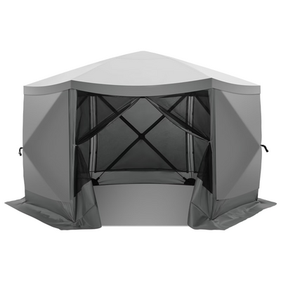 HOTEEL 6x6 ft Pop Up Gazebo Screen House Tent for Camping with 3 Sidewalls and Mosquito Netting, Waterproof, UV Resistant, Portable Carry Bag, for Outdoor Camping, Lawn and Backyard, Blue
