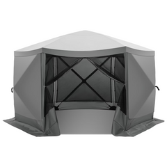 HOTEEL 6x6 ft Pop Up Gazebo Screen House Tent for Camping with 3 Sidewalls and Mosquito Netting, Waterproof, UV Resistant, Portable Carry Bag, for Outdoor Camping, Lawn and Backyard, Blue