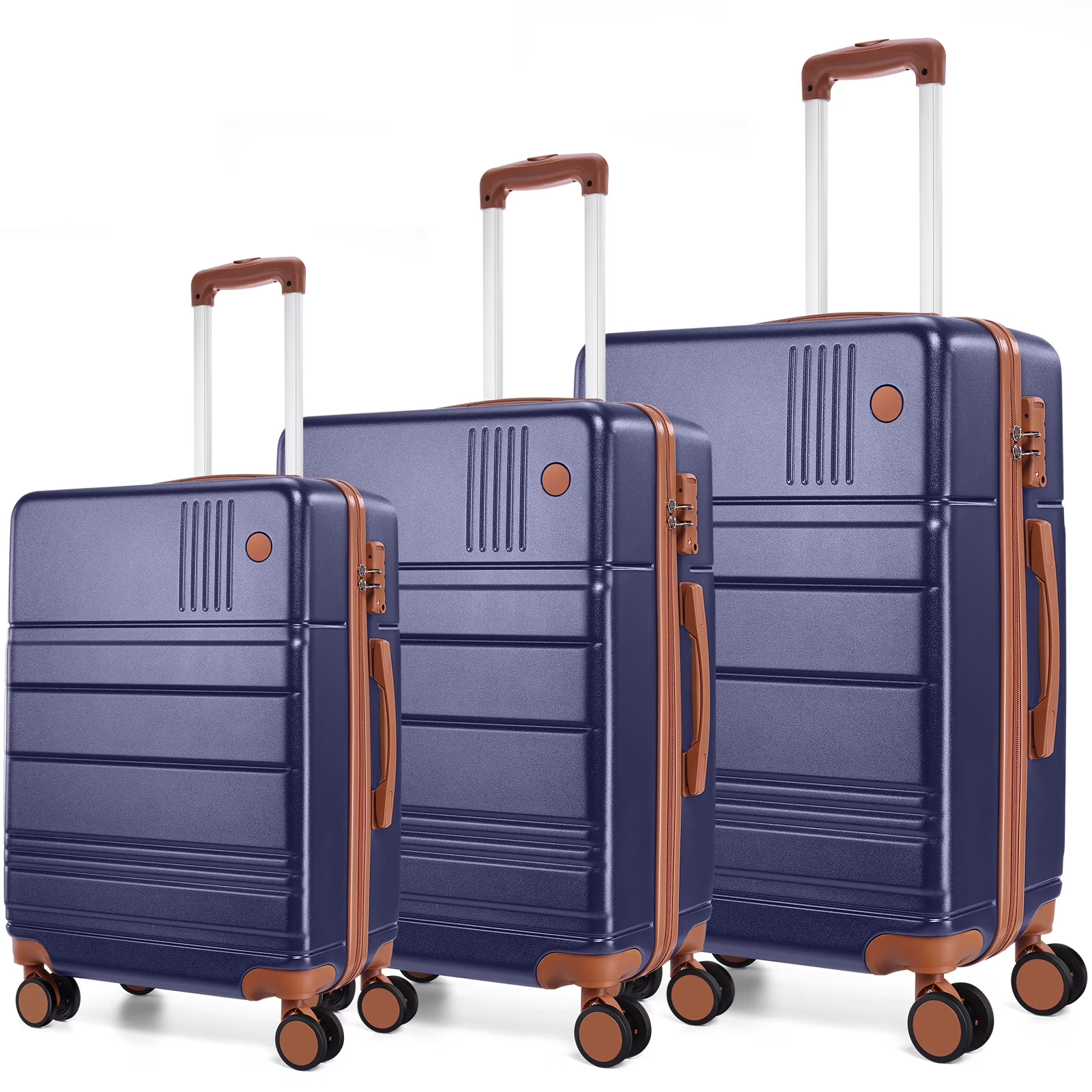 HOTEEL 3 Piece Hardside Luggage Set, TSA Lock, Lightweight Travel Cases with 360¡ãSpinner Wheels ,Black