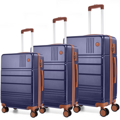 HOTEEL Luggage 3 Piece Set, Suitcase Set with Spinner Wheels & TSA Lock Hardside Lightweight Luggage Set 20in+24in+28in, Black