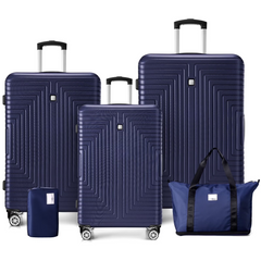 HOTEEL Luggage 3 Piece Set, Suitcase Set with Spinner Wheels & TSA Lock Hardside Lightweight Luggage Set 20in+24in+28in, Black