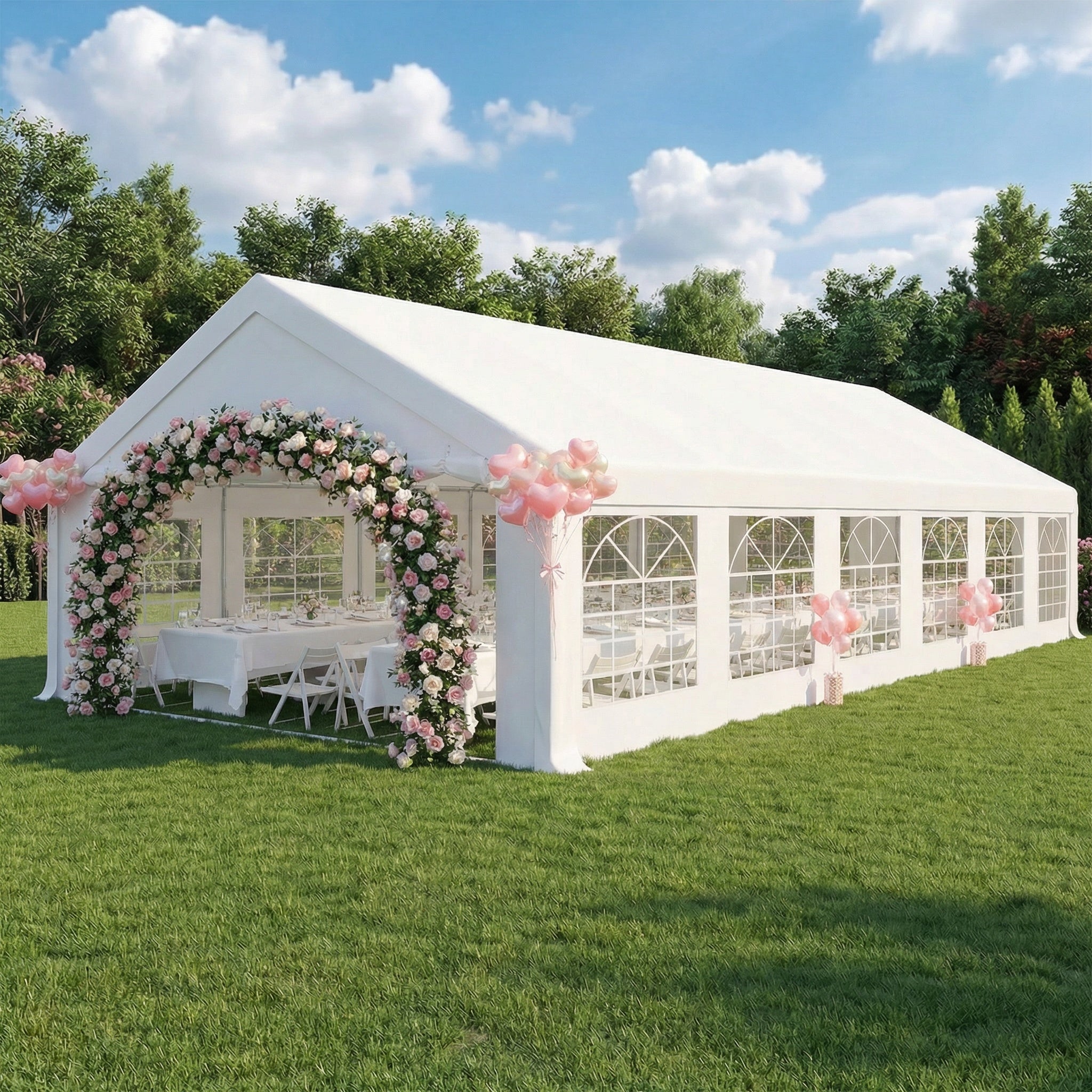 COBIZI 20'x40' Heavy Duty  Party Canopy with 12 Sidewalls & Built-in Sandbags SPC168