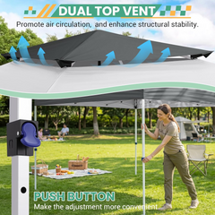 10x10 Pop Up Gazebo with Mosquito Netting, One Push Easy Up Canopy with Dual Vent Roof, Waterproof&UV 50+ Screen Tent Outdoor Gazebo for Backyard, Patio, Commercial Event