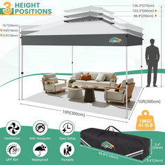 10x10 Pop Up Gazebo with Mosquito Netting, One Push Easy Up Canopy with Dual Vent Roof, Waterproof&UV 50+ Screen Tent Outdoor Gazebo for Backyard, Patio, Commercial Event