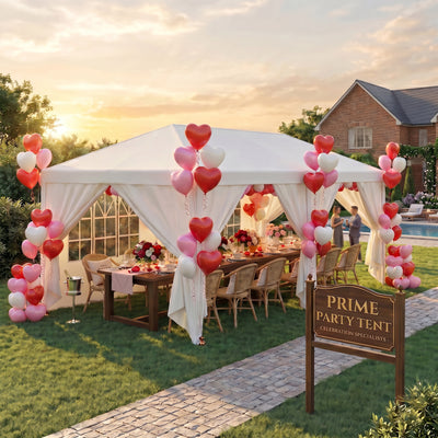 COBIZI 10'x20' Canopy Party Tent with 4 Removable Sidewalls White SPC108
