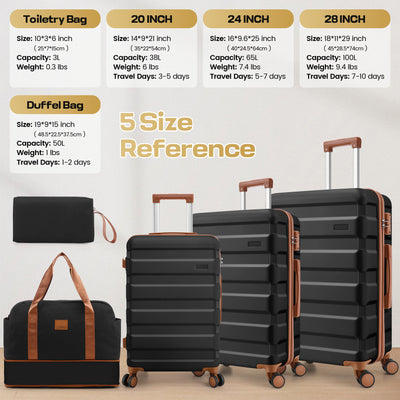 Hoteel 3-Piece Luggage Set-20" Carry-On with Spinner Wheels&TSA Lock ,Lightweight Hardside Travel Set for Business & Vacation