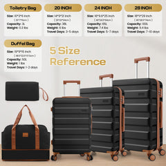 Hoteel 3-Piece Luggage Set-20" Carry-On with Spinner Wheels&TSA Lock ,Lightweight Hardside Travel Set for Business & Vacation