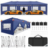 Cobizi 10'x10'、10'x20'、10'x30'Pop up Canopy Tent, Protable Canopy Tent with 6 Sidewalls Waterproof Commercial Pop up Tent for Parties, Wedding, Camping, Courtyard with Carry Bag,White