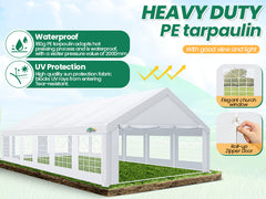 COBIZI 20'x40' Party Tent Heavy Duty, Large Outdoor Wedding Tents with 12 Sidewalls & Built-in Sandbags SPC000168