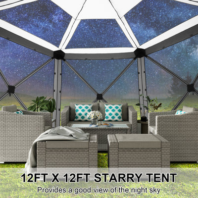 Cobizi 12'x12' Portable Pop-Up Camping Gazebo, Screen Tent with Mosquito Netting SPC000185