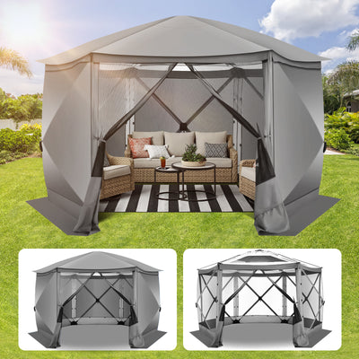 COBIZI 12'x12' Portable 6 Sides Screen House Tent, Pop Up Canopy With 6 Sidewalls and Mesh SPC44L