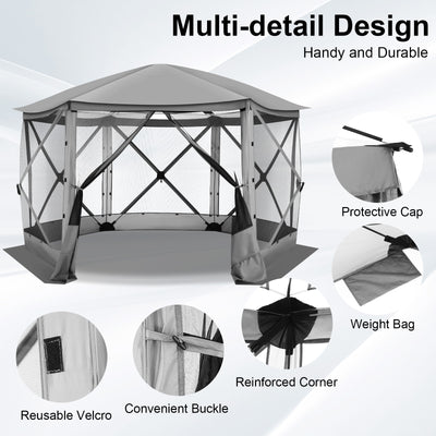 Cobizi 12'x12' Portable Pop-Up Camping Gazebo, Screen Tent with Mosquito Netting SPC000185
