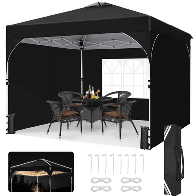 COBIZI 10'x10'/10'x20'/10'x30' Pop Up Canopy Tent with 4 Sidewalls, One-Push Center Lock, UPF 50+ Waterproof Easy Up Gazebo,Outdoor Sun Shelte SPC000142x