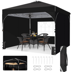 COBIZI 10x20 EZ Pop Up Canopy Tent Party Tent Outdoor Event Protable Instant Shelter Canopy Gazebo with Sandbags and Carry Bag,Black