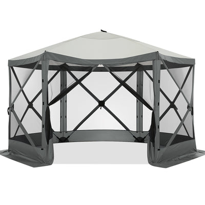 COBIZI 12x12ft Pop-up Gazebo EZ Set-up Camping Canopy Tent with 6 Sides Mosquito Netting, Waterproof, UV Resistant, Portable Screen House Room, Outdoor Party Tent with Carry bag, Ground Spike