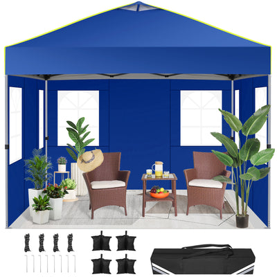 COBIZI Canopy 10'x10' Pop Up Canopy Tent 1-Button Push Easy up Outdoor Canopy Instant Portable Commercial Shelter Waterproof UPF50+ Gazebo with Reflective Strip, Air Vent & 4 Sandbags SPC000100