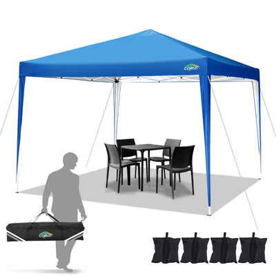 COBIZI 10x10 Pop Up Canopy Tent, Outdoor Instant Commercial Gazebo, Shade Shelter Waterproof Tents for Backyard Parties Event,Blue