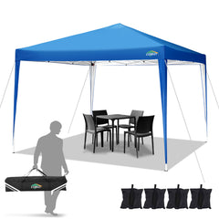 COBIZI 10x10 Pop Up Canopy Tent, Outdoor Instant Commercial Gazebo, Shade Shelter Waterproof Tents for Backyard Parties Event,Blue