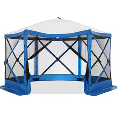 COBIZI 12x12ft Pop-up Gazebo EZ Set-up Camping Canopy Tent with 6 Sides Mosquito Netting, Waterproof, UV Resistant, Portable Screen House Room, Outdoor Party Tent with Carry bag, Ground Spike