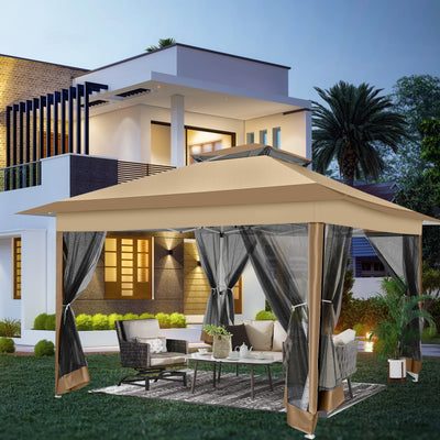[Pre-Sale] COBIZI 12'x12' Pop Up Gazebo Canopy with Mosquito Netting 3 Adjustable Height AMA5920