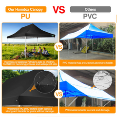 COBIZI 10x20 Pop Up Canopy Tent with 6 Removable Sidewalls, Easy Up Commercial Canopy with Upgrade Raised Roof, Waterproof and UV50+ Gazebo with Carry Bag, Black