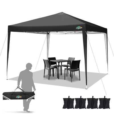 COBIZI Pop Up Canopy Gazebo Outdoor Shade Tent 10'X10' With 4 Sand Bag SPC265