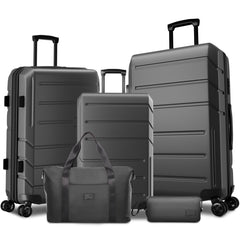 HOTEEL 5 Piece Luggage Sets,Expandable ABS+PC Hardshell Suitcase Set with TSA Lock,Lightweight Carry on Suitcases for Men Women,Beige