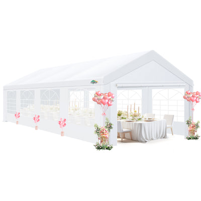 COBIZI 10'x30' Heavy Duty Party Tent  with Removable Sidewall Windows SPC000124