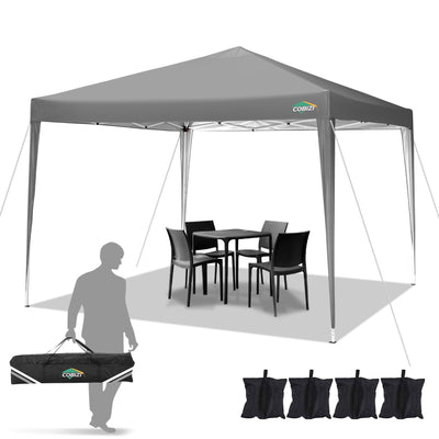 COBIZI Pop Up Canopy Gazebo Outdoor Shade Tent 10'X10' With 4 Sand Bag SPC265