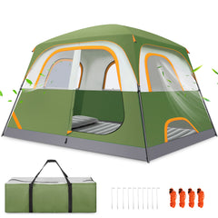 COBIZI 6 Person Tent for Camping, Easy Setup Camping Tent with Rainfly & Screen Windows for Camping/Traveling/Family Gathering/Hiking/Beach