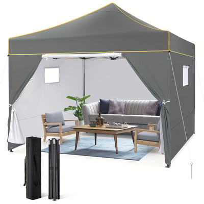COBIZI 10' x10' Canopy Tent, Pop Up Canopy, Outdoor Tent with Mesh Window, Waterproof Instant Tents for Party