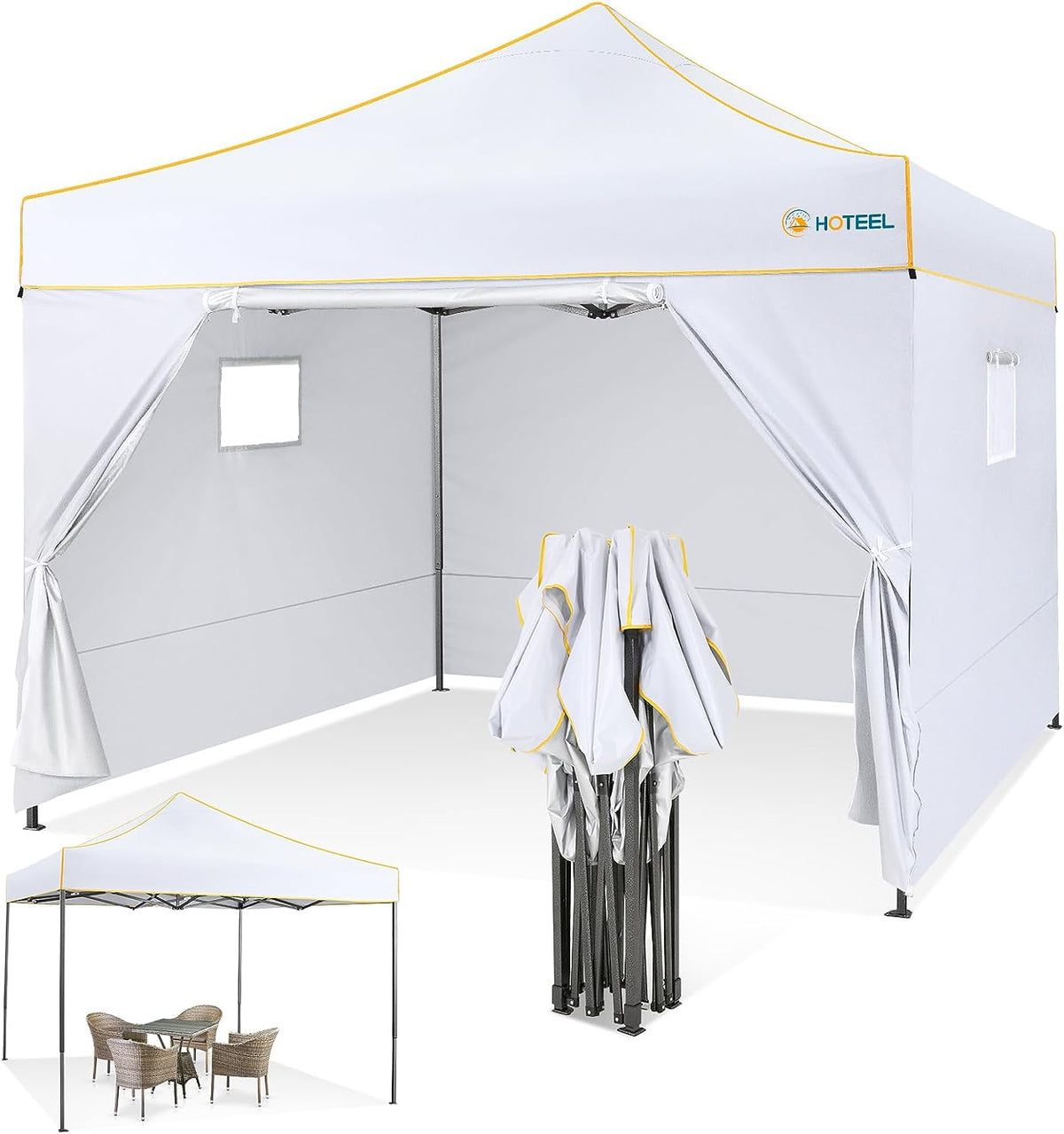 HOTEEL Canopy Tent 10x10 Pop Up Canopy, Outdoor Easy Up Canopy With Sidewalls, Portable Event Tent