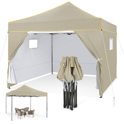 COBIZI 10' x10' Canopy Tent, Pop Up Canopy, Outdoor Tent with Mesh Window, Waterproof Instant Tents for Party
