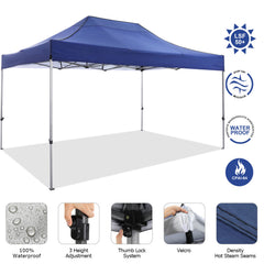 HOTEEL 10x15 Heavy Duty Canopy, Pop up Commercial Canopy Tent with 4 Sidewalls, Easy Up Wedding Party Tent, Outdoor Instant Carport Gazebo