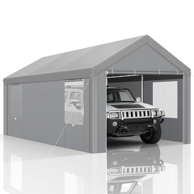 HOTEEL 10'x20' Large Heavy Duty Car Tent with Steel Frame, Portable Garage Wedding Tent Gazebo Big Tents Carport Shelter with Waterproof Top Cover, All-Season Tarp for Outdoor Party Birthday