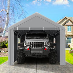 HOTEEL 10'x20' Large Heavy Duty Car Tent with Steel Frame, Portable Garage Wedding Tent Gazebo Big Tents Carport Shelter with Waterproof Top Cover, All-Season Tarp for Outdoor Party Birthday, Gray