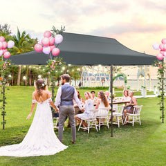 HOTEEL 10x20 Pop Up Heavy Duty Canopy Tent,Commercial Tent Gazebo for Parties All-Weather Waterproof and UV 50+ Wedding Tent with Roller Bag,Gray