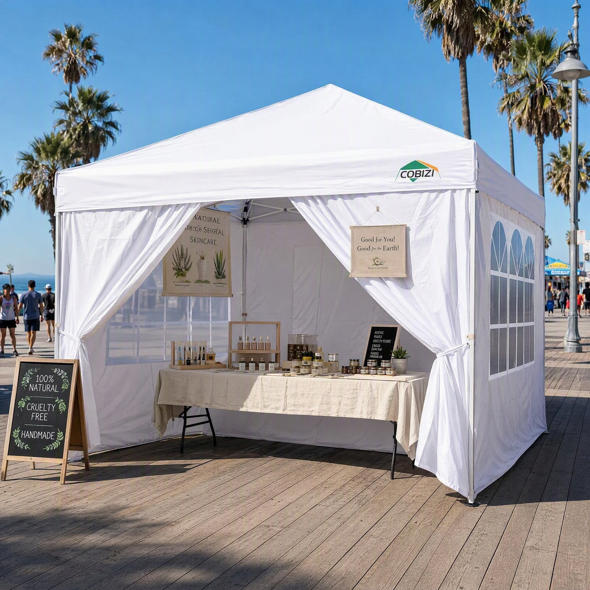 Cobizi 10'x10'/10'x20/10'x30' Protable Waterproof Pop up Canopy with 6 Sidewalls  SPC202