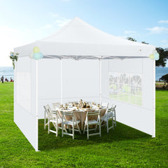 Hoteel 10'x10' Heavy Duty Canopy Tent with 4 Sidewalls, Commercial Instant Shelter Tent for Parties, Wedding Event, Adjustable Outdoor Canopy with Carry Bag, 4 Ropes & 8 Stakes, Dark Blue