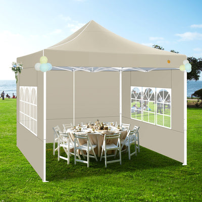 Hoteel 10'x10' Heavy Duty Canopy Tent with 4 Sidewalls, Commercial Instant Shelter Tent for Parties, Wedding Event, Adjustable Outdoor Canopy with Carry Bag, 4 Ropes & 8 Stakes, Dark Blue
