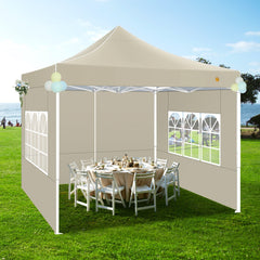 Hoteel 10'x10' Heavy Duty Canopy Tent with 4 Sidewalls, Commercial Instant Shelter Tent for Parties, Wedding Event, Adjustable Outdoor Canopy with Carry Bag, 4 Ropes & 8 Stakes, Dark Blue