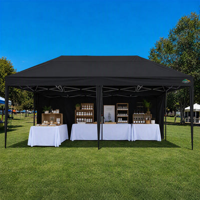 Cobizi Large 10'x20' Pop Up Canopy One-Push Setup with 6 Sidewalls SPC203