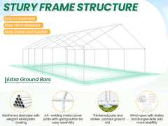COBIZI 20'x40' Party Tent Heavy Duty, Large Outdoor Wedding Tents with 12 Sidewalls & Built-in Sandbags SPC000168