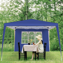 COBIZI  10'x10' Pop up Canopy Tent Commercial Instant Canopy with 4 Sidewalls & Carry Bag 4 Stakes & Ropes & Sandbags Portable Tent for Parties Beach Camping Party Event Shelter Sun Shade