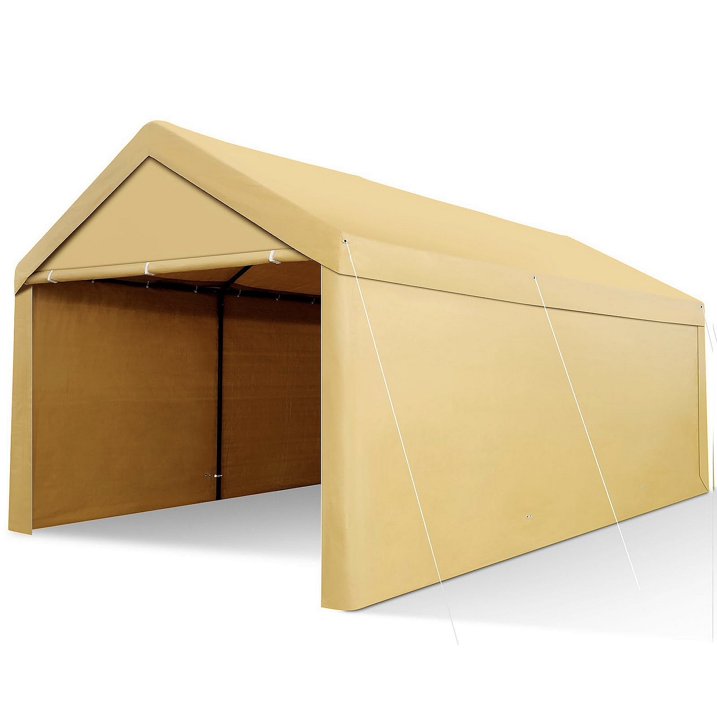 COBIZI Carport, 10'x 20' Heavy Duty Carport with Roll-up Ventilated Windows, Portable Garage with Removable Sidewalls & Doors for Car