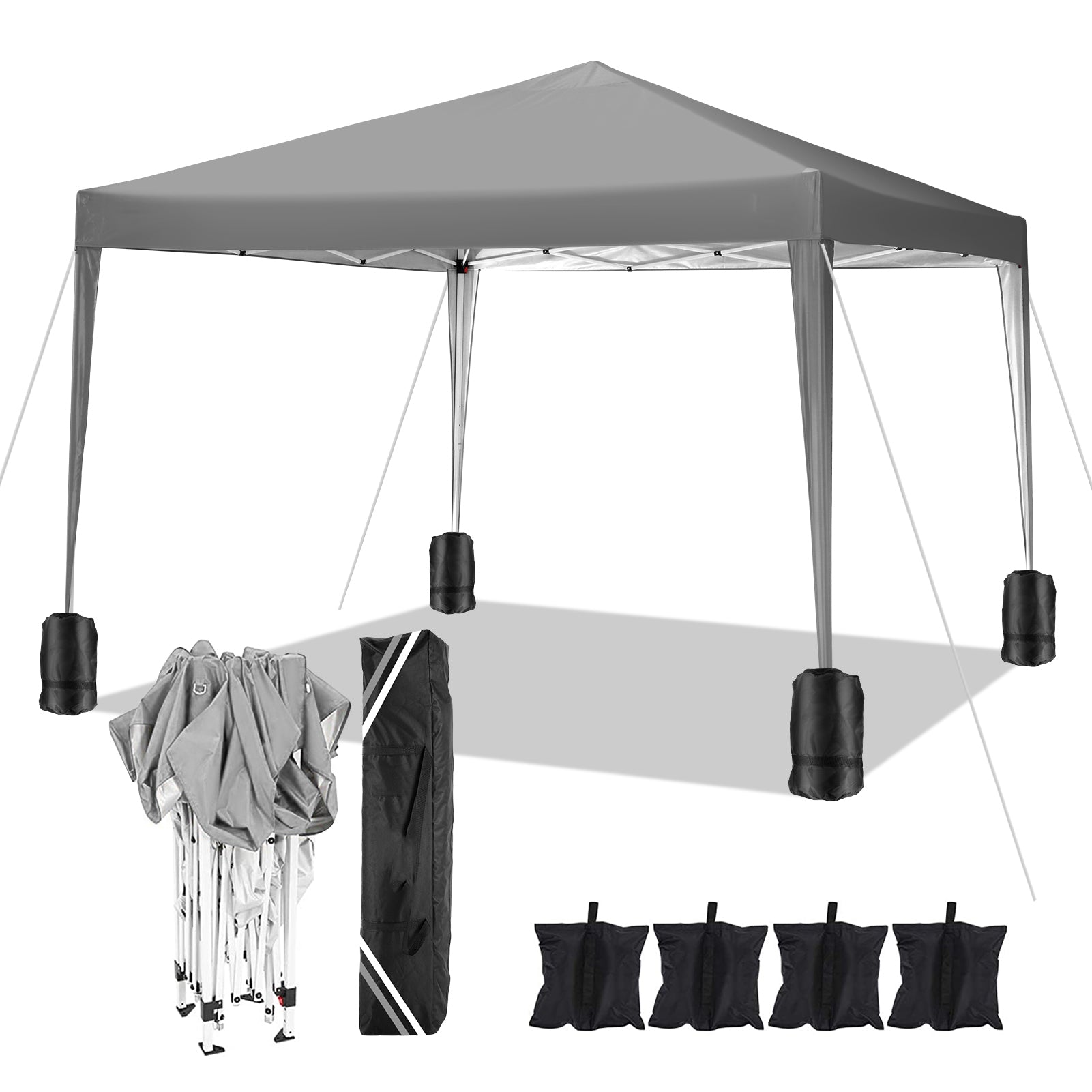 COBIZI 10'x10' Pop up Canopy Tent, Outdoor Instant Commercial Tents, Shade Shelter Gazebo,for Backyard Parties Event,Blue